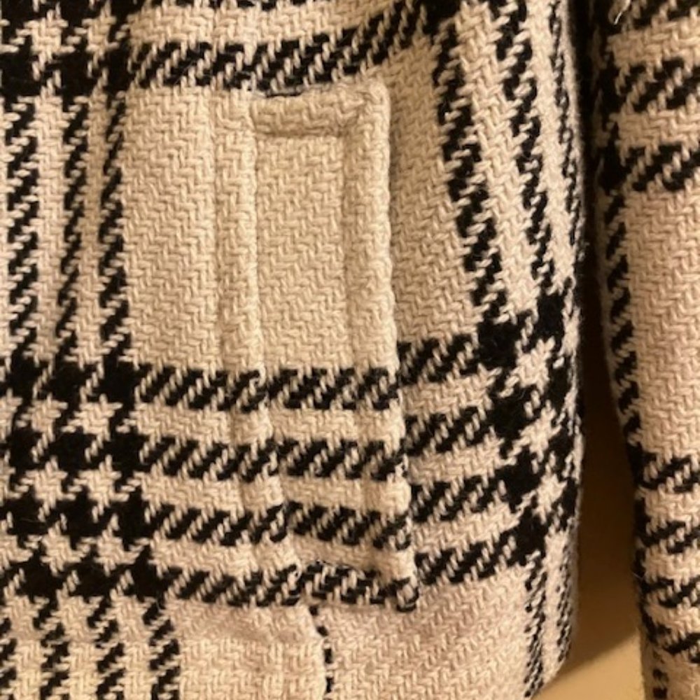 Checkered Cropped Wool Jacket - image 4